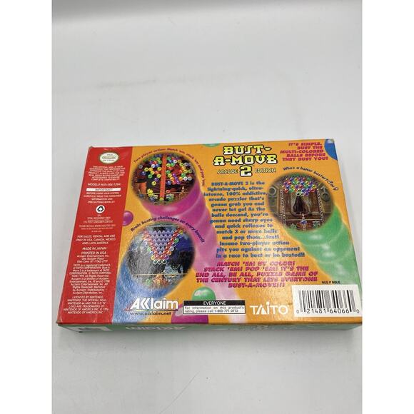 N64 Nintendo 64 BUST-A-MOVE 2 CIB Complete Box Game Arcade Edition Poster Reg - Picture 13 of 16